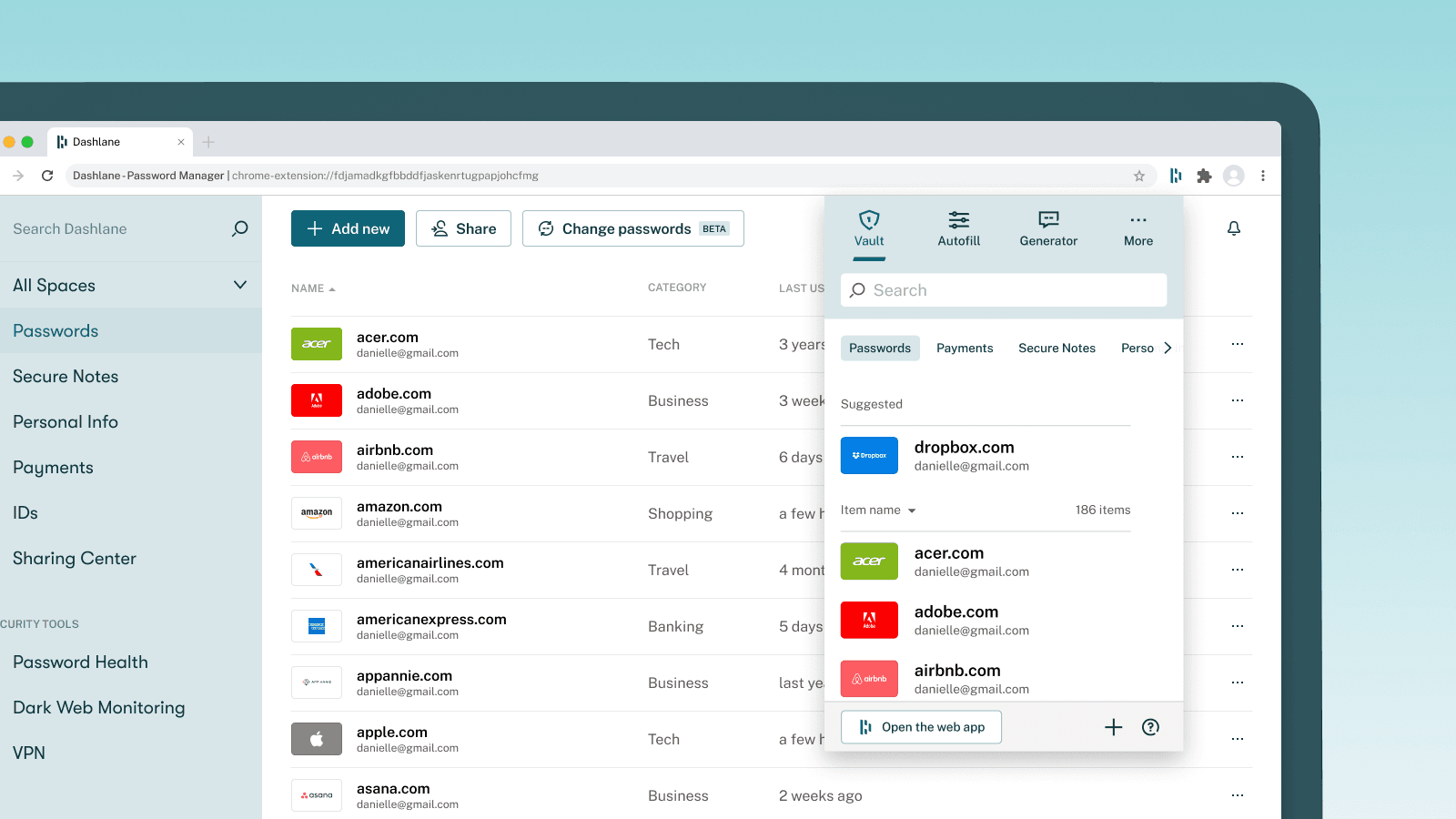 Interface-Dashlane