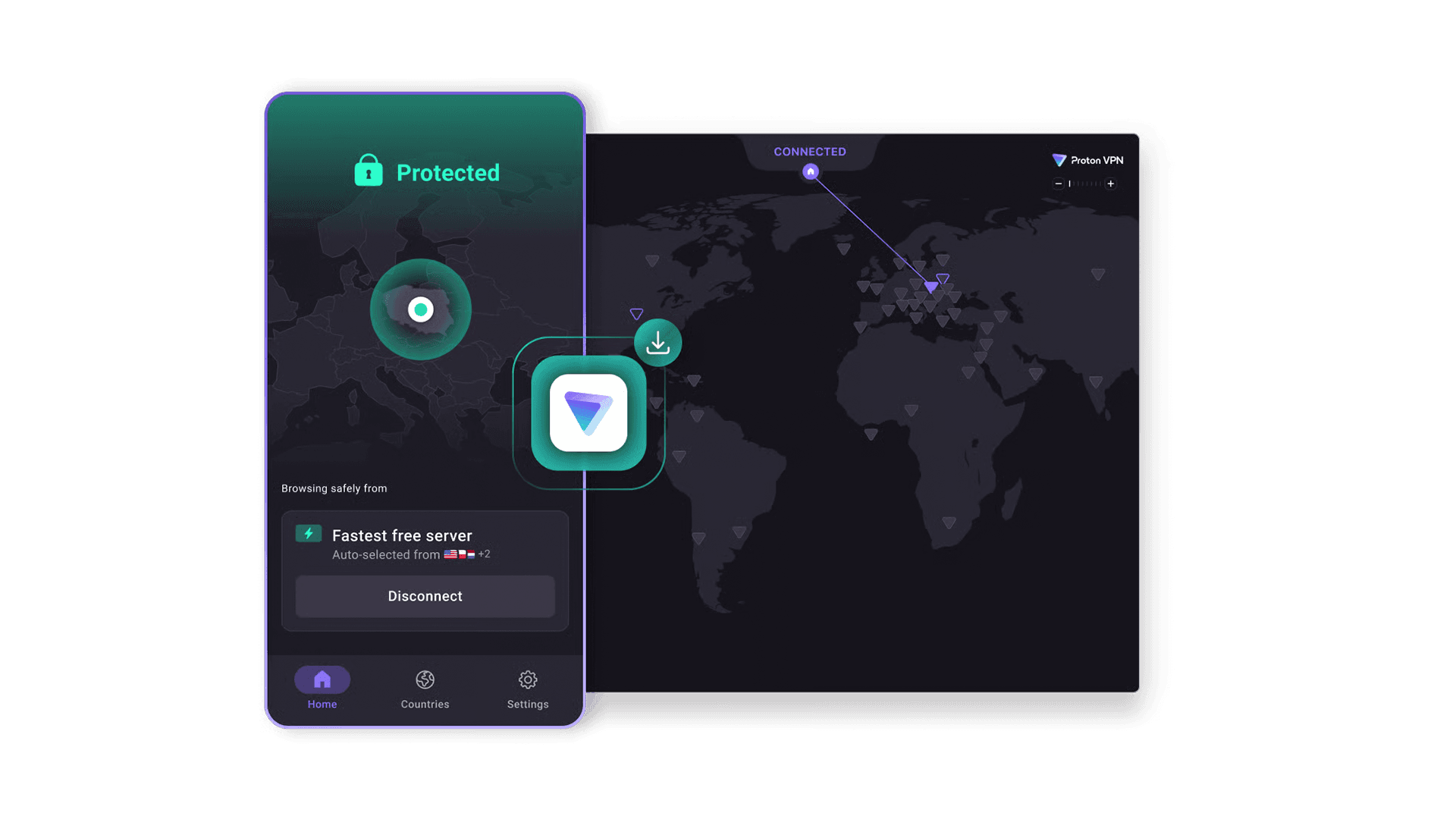 VPN ProtonVPN interface